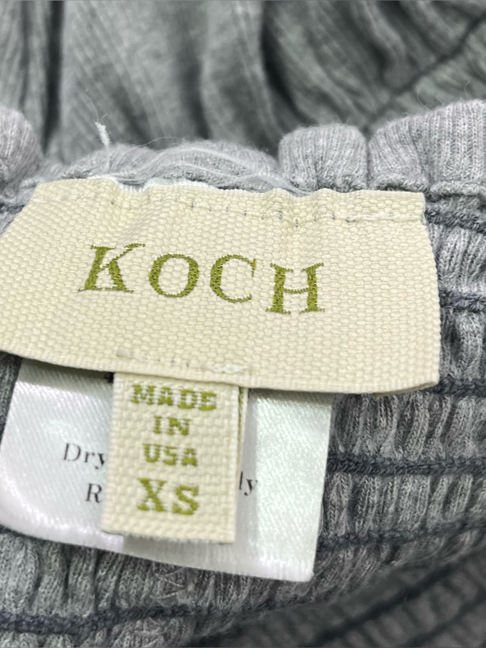 KOCH Erica Skirt Shorts Gray Heathered Smocked High Waist Ruffle Size XS - Picture 6 of 7
